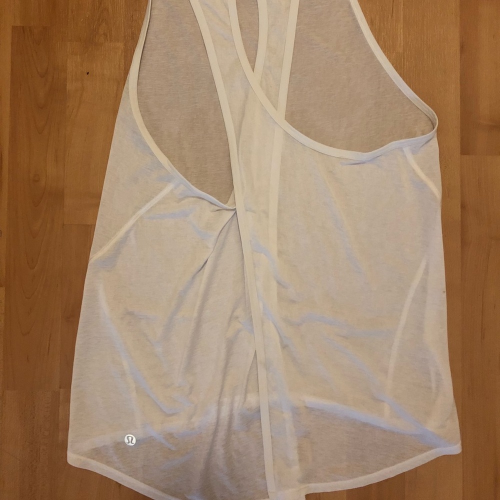 White Lululemon Tied & True tank